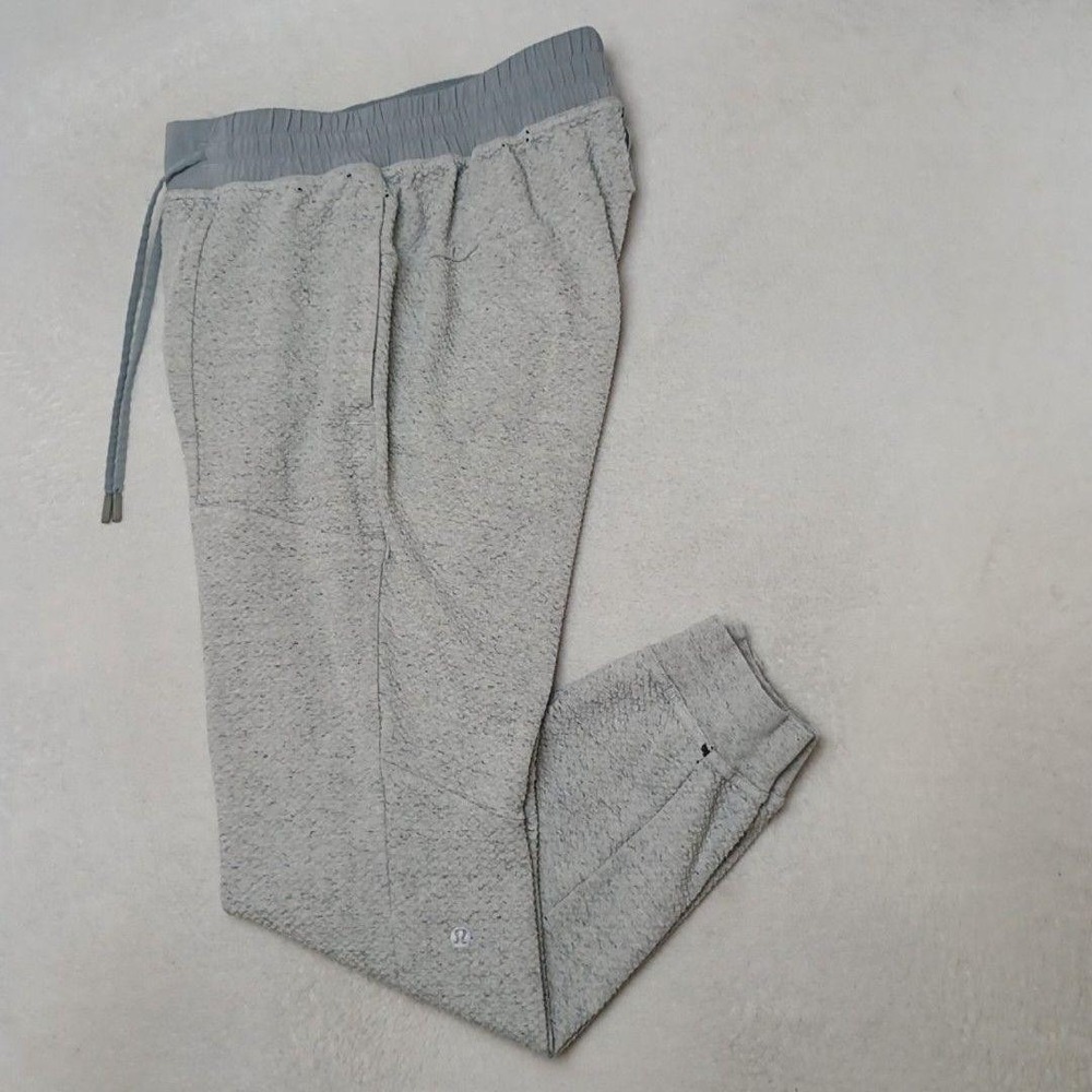 Lululemon Jogger Pants Mens S Gray Fleece Relaxed Tapered Drawstring At Ease